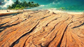 Landschaft von ein schön tropisch Strand Illustration Design foto