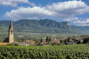 berühmt Wein Dorf von Tramin ein der Weinstraße, Trentino, Süd Tirol, Italien foto