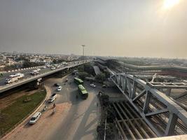 Überführung Populer Autobahn Straße, Delhi Indien. foto