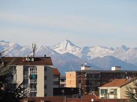 Horizont Aussicht von das Alpen Berge foto