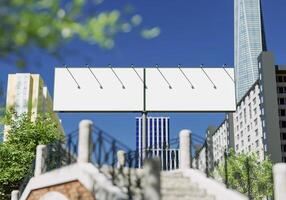 3D-Mockup-leere Plakatwand in der Innenstadt foto