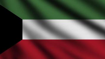 Kuwait-Flagge weht im Wind mit 3D-Hintergrund foto