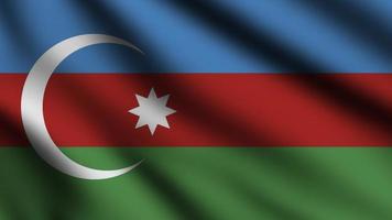 Aserbaidschan-Flagge weht im Wind mit 3D-Hintergrund foto