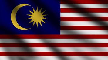 Malaysia-Flagge weht im Wind. ganzseitige fliegende Flagge. 3D-Darstellung foto