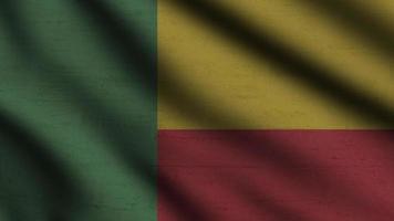 Benin-Flagge weht im Wind mit Hintergrund im 3D-Stil foto