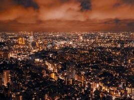 Tokio Stadtbild in der Nacht foto