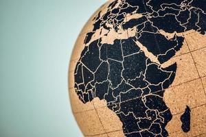 Afrika und Mitte auf einem Globus foto