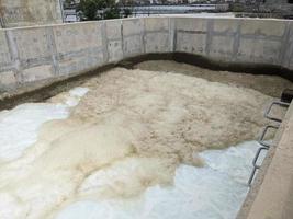 Textur und Oberfläche von Meerwasser fallen auf das Leistung Pflanze mit schäumen auf das Ausfluss. das Foto ist geeignet zu verwenden zum Industrie Hintergrund, Umgebung Poster und Natur Inhalt.