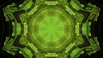 3d Illustration des geometrischen grünen Tunnels foto