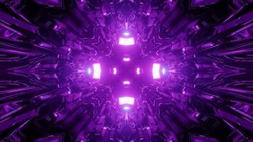 3d Illustration des lila Neonkorridors