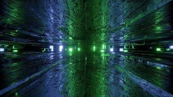 virtueller Tunnel mit 3D-Illustration der Neonbeleuchtung