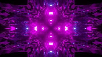 leuchtendes lila Kreuz der geometrischen 3D-Illustration foto