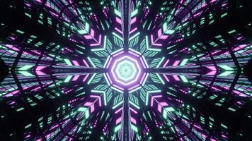 abstrakte 3d Illustration des leuchtenden schneeflockenförmigen Musters foto