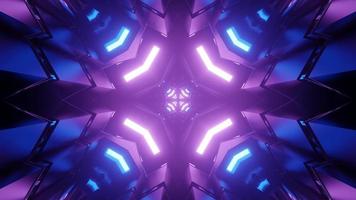 futuristischer geometrischer Hintergrund mit symmetrischen Linien in der 3D-Illustration