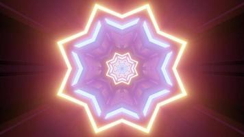 glänzende Neonstern geformte Verzierung 3d Illustration foto