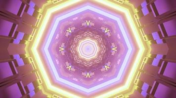 symmetrisches Muster mit Neonlinien in der 3D-Illustration foto