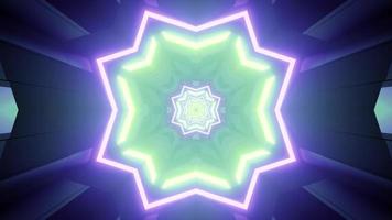 lebendige grüne und lila geometrische Verzierung 3d Illustration