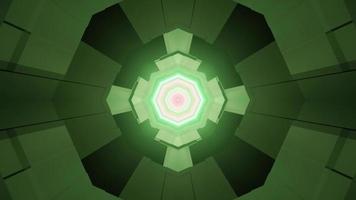 grünes geometrisches Muster mit Lichteffekt-3D-Illustration
