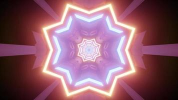 leuchtendes sternförmiges Muster mit der 3D-Illustration der bunten Lichter