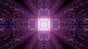 3d Illustration des geometrischen kreuzförmigen Musters mit Neonlichtern foto