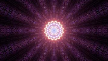 3d Illustration des fraktalen Kaleidoskops mit bunten Strahlen