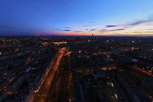 breslau stadt bei nacht, luftbild foto