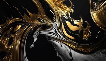 schwarz und Gold Luxus Hintergrund. generativ ai foto