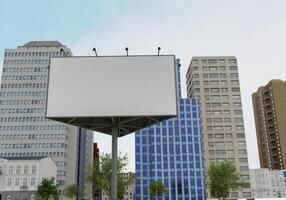 3D-Mockup-leere Plakatwand in der Innenstadt foto