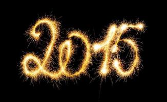 glücklich Neu Jahr - - 2015 mit Wunderkerzen foto