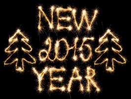 glücklich Neu Jahr 2015 gemacht von funkelt auf schwarz foto