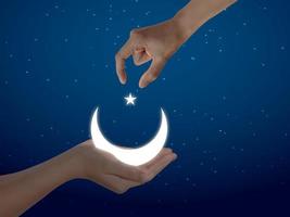 glücklich Ramadan, glücklich eid, Ramadan Mubarak, islamisch Mond, islamisch Gruß und Ramadan Gruß Illustration. foto