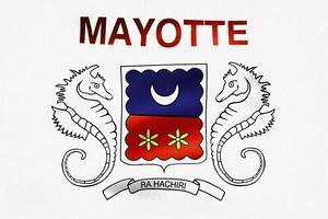 3D-Darstellung einer Mayotte-Flagge - realistische wehende Stoffflagge foto