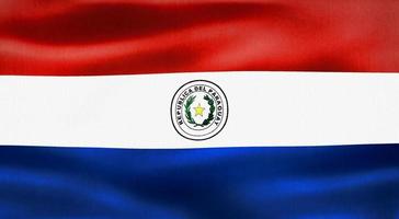 3D-Darstellung einer Paraguay-Flagge - realistische wehende Stoffflagge foto