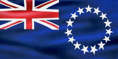 Flagge der Cookinseln - realistische wehende Stoffflagge foto