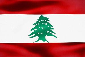 3D-Darstellung einer Libanon-Flagge - realistische wehende Stoffflagge foto