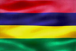 3d-illustration einer mauritius-flagge - realistische wehende stoffflagge foto