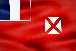 3d-illustration einer wallis- und futuna-flagge - realistische wehende stoffflagge foto