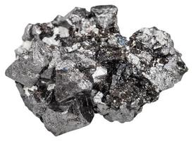 Druse von groß Kristalle von Magnetit Mineral Stein foto