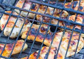 Grill Hähnchen Trommelstöcke foto