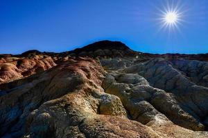 das Wucai Stadt szenisch Bereich in der Nähe von urumqi, Xinjiang, hat ein großartig und blendend danxia Landform foto