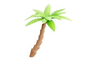 Palme Baum 3d machen - - tropisch Pflanze mit Grün Blätter und braun Kofferraum zum Strand Ferien und Sommer- Reise Konzept. foto