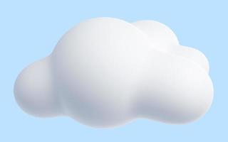 Weiß Wolke Karikatur 3d machen - - Sanft flauschige rund geformt Wolken auf Blau Pastell- Hintergrund. foto