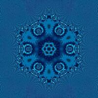3d Illustration Hintergrund von mehrfarbig glänzend Kaleidoskop Ornament foto