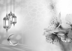 Ramadan karem. islamisch Gruß Vorlage mit Ramadan zum Hintergrund Design ein Blume . Poster, Medien Banner islamisch Ramadan Gruß Hintergrund foto
