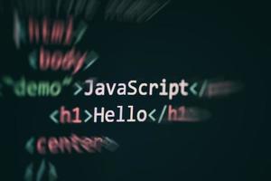 Javascript Code Computer Sprache Programmierung Internet Text Editor Komponenten Anzeige Bildschirm foto