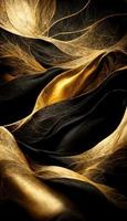 golden mit schwarz abstrakt Hintergrund. Metall Hintergrund Illustration foto