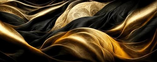 golden mit schwarz abstrakt Hintergrund. Metall Hintergrund Illustration foto