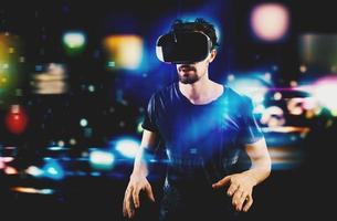 futuristisch Multimedia und virtuell Wirklichkeit foto