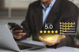 Kunde Dienstleistungen Beste Ausgezeichnet Geschäft Bewertung Erfahrung online. Benutzer geben 5 Sterne zum Befriedigung Umfrage Auswertung Produkt Bedienung Qualität, Befriedigung Feedback Rezension, gut Qualität. foto