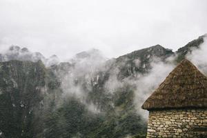 steinernes Haus in Machu Picchu, Peru foto